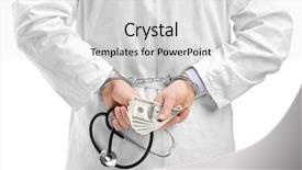  Presentation with tv show studio camera - PPT layouts consisting of medical comission - studio shot of a doctor background and a light gray colored foreground