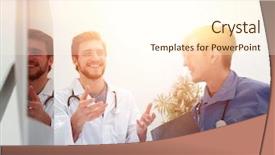  Presentation with meeting - Slide set featuring medical community - group of doctors background and a cream colored foreground