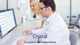  Presentation with laboratory - Audience pleasing theme consisting of medical computer - scientists in a laboratory backdrop and a sky blue colored foreground