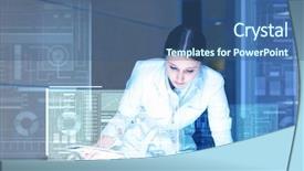  Presentation with innovative transformation - PPT layouts with medical computer - using innovative technologies background and a ocean colored foreground