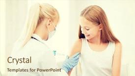  Presentation with medical vaccine - Audience pleasing slides consisting of medical concept - doctor doing vaccine backdrop and a cream colored foreground