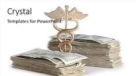  Presentation with medical caduceus - PPT theme enhanced with medical concept caduceus and stack background and a white colored foreground
