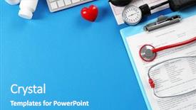  Presentation with history - PPT layouts with medical concept medical stethoscope background and a teal colored foreground