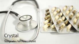  Presentation with medical pills - Cool new PPT theme with medical concept-stethoscope and colored pills backdrop and a lemonade colored foreground