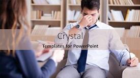  Presentation with medical concept - Beautiful slide set featuring medical-concept-with-psychologist-visit backdrop and a coral colored foreground