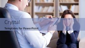  Presentation with medical concept - Colorful presentation design enhanced with medical-concept-with-psychologist-visit backdrop and a teal colored foreground