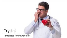  Presentation with congenital heart disease pediatric cardiology - Beautiful theme featuring medical confused student - young male cardiologist doctor holding backdrop and a  colored foreground