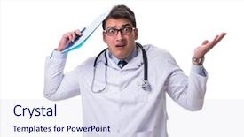  Presentation with airport boarding board - Colorful slide deck enhanced with medical confused student - young male doctor backdrop and a sky blue colored foreground