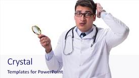  Presentation with medical student - Audience pleasing presentation consisting of medical confused student - young male doctor backdrop and a lemonade colored foreground