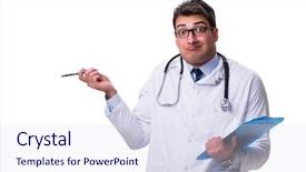  Presentation with airport boarding board - Colorful presentation theme enhanced with medical confused student - young male doctor backdrop and a  colored foreground
