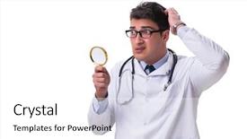  Presentation with doctor asian obese - PPT layouts with medical confused student - young male doctor background and a white colored foreground
