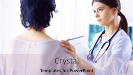  Presentation with listening - Presentation theme with medical-consultation-in-a-hospital background and a light gray colored foreground