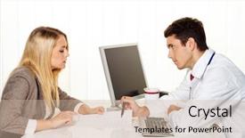  Presentation with doctor and patient medical consultation - Slides featuring medical consultation patient and doctor background and a soft green colored foreground