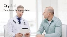  Presentation with healthcare patient technology - Slides having medical consulting - healthcare technology and medicine concept background and a white colored foreground