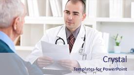  Presentation with nurse a male patient - Amazing slide set having medical consulting - male doctor talking with senior backdrop and a sky blue colored foreground