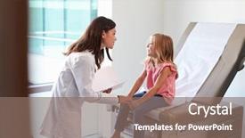  Presentation with pediatrician - Colorful slide deck enhanced with medical consulting - pediatrician in white coat backdrop and a violet colored foreground