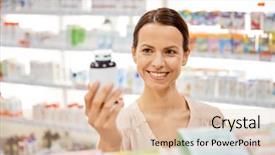  Presentation with health drug - Slides having pharmacia - medicine pharmaceutics health care background and a lemonade colored foreground