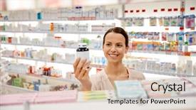  Presentation with health drug - Slide deck featuring pharmacia - medicine pharmaceutics health care background and a lemonade colored foreground