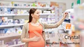  Presentation with medicine pregnant woman - Slides having pregnancy medicine pharmaceutics health care background and a coral colored foreground