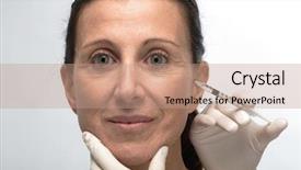  Presentation with injection - Slide set having medical cosmetics - cosmetic treatment injection background and a  colored foreground