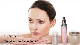  Presentation with skincare - Audience pleasing presentation theme consisting of medical cosmetics - skincare products space for text backdrop and a lemonade colored foreground