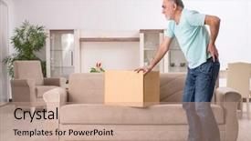  Presentation with old man - Presentation theme consisting of medical crisis - white bearded old man suffering background and a coral colored foreground