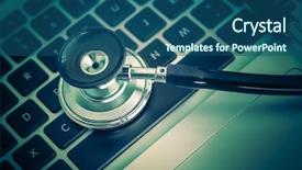  Presentation with medical laptop - Audience pleasing slide set consisting of pastimes - photo of the winter season backdrop and a light gray colored foreground