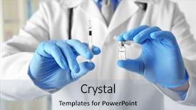  Presentation with chinese medicine clinic - Audience pleasing slides consisting of medical debate - doctor with syringe and medicine backdrop and a light blue colored foreground