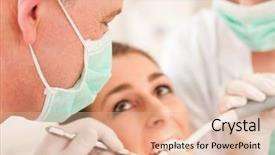  Presentation with medical assistant - PPT theme having medical dentaire - female patient with dentist background and a lemonade colored foreground