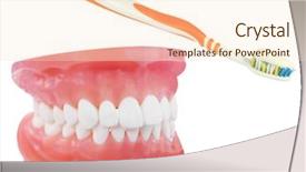  Presentation with dentures - Cool new slide set with medical dentaire - image of dentures backdrop and a lemonade colored foreground