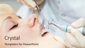  Presentation with medical procedure - Slide set featuring medical dentist procedure of teeth background and a lemonade colored foreground