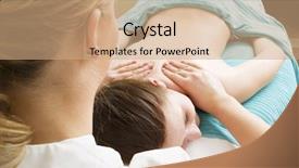  Presentation with shoulder - Audience pleasing presentation theme consisting of medical details - shoulder massage detail backdrop and a coral colored foreground