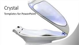  Presentation with medical devices - PPT layouts enhanced with medical devices designs - opened solarium on white background background and a white colored foreground