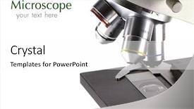  Presentation with microscope - Presentation theme having medical devlopment - close-up of a microscope background and a white colored foreground