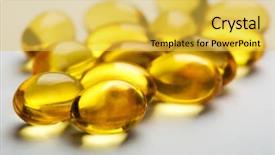  Presentation with yellow medical - Amazing PPT theme having medical digestion - heap of yellow gel pills backdrop and a yellow colored foreground