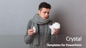  Presentation with gulf war illness - Amazing PPT theme having medical digestion - photo of young illness man backdrop and a  colored foreground