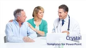  Presentation with elderly care - Slide deck enhanced with medical doctor and elderly couple background and a sky blue colored foreground