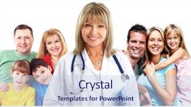  Presentation with doctor family - PPT theme having medical doctor and happy family background and a lemonade colored foreground