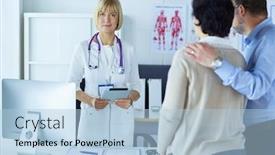  Presentation with patients - Slides consisting of medical-doctor-and-young-couple background and a light blue colored foreground