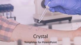  Presentation with tests - Beautiful slide set featuring patient experience - medical doctor doing allergy tests backdrop and a soft green colored foreground