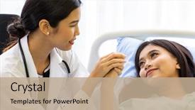  Presentation with holding hands - Cool new slides with medical doctor holding patient's backdrop and a  colored foreground