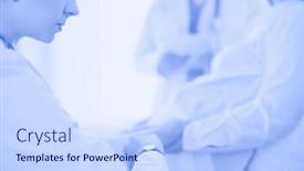  Presentation with doctor and patient medical consultation - PPT layouts enhanced with medical-doctor-holing-senior-patient background and a sky blue colored foreground