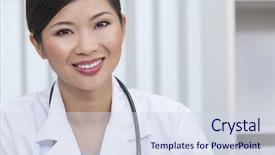  Presentation with chinese medical - Audience pleasing PPT theme consisting of medical doctor in a hospital backdrop and a sky blue colored foreground