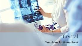  Presentation with doctor office - Audience pleasing presentation theme consisting of medical-doctor-looking backdrop and a light blue colored foreground