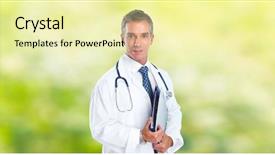  Presentation with facial pain medical man - Colorful presentation theme enhanced with medical doctor man over green backdrop and a  colored foreground