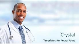  Presentation with facial pain medical man - Presentation design with medical doctor man background and a sky blue colored foreground