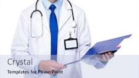  Presentation with medical clipboard - Audience pleasing presentation design consisting of medical doctor open with clipboard backdrop and a light blue colored foreground
