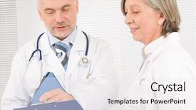  Presentation with medical emergency trauma team - PPT layouts featuring medical doctor team senior woman background and a white colored foreground