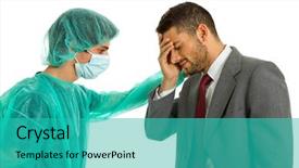  Presentation with bad news - Slide deck consisting of medical doctor telling bad news background and a teal colored foreground