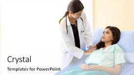  Presentation with doctor and patient medical consultation - Colorful PPT theme enhanced with medical doctor touch on patient' backdrop and a  colored foreground